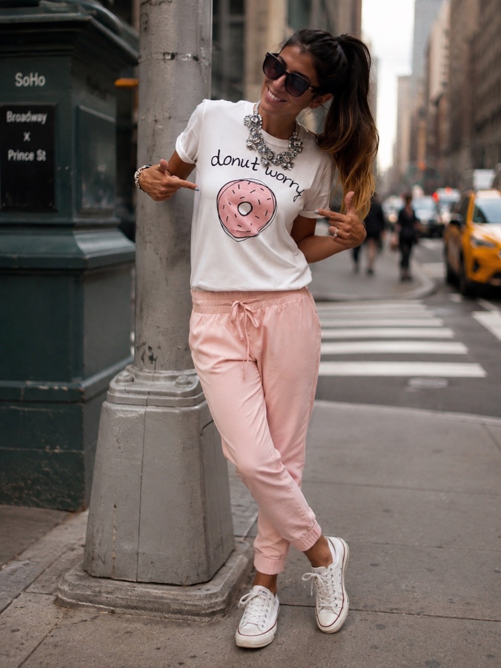 Donut Worry White Blush Graphic T-shirt